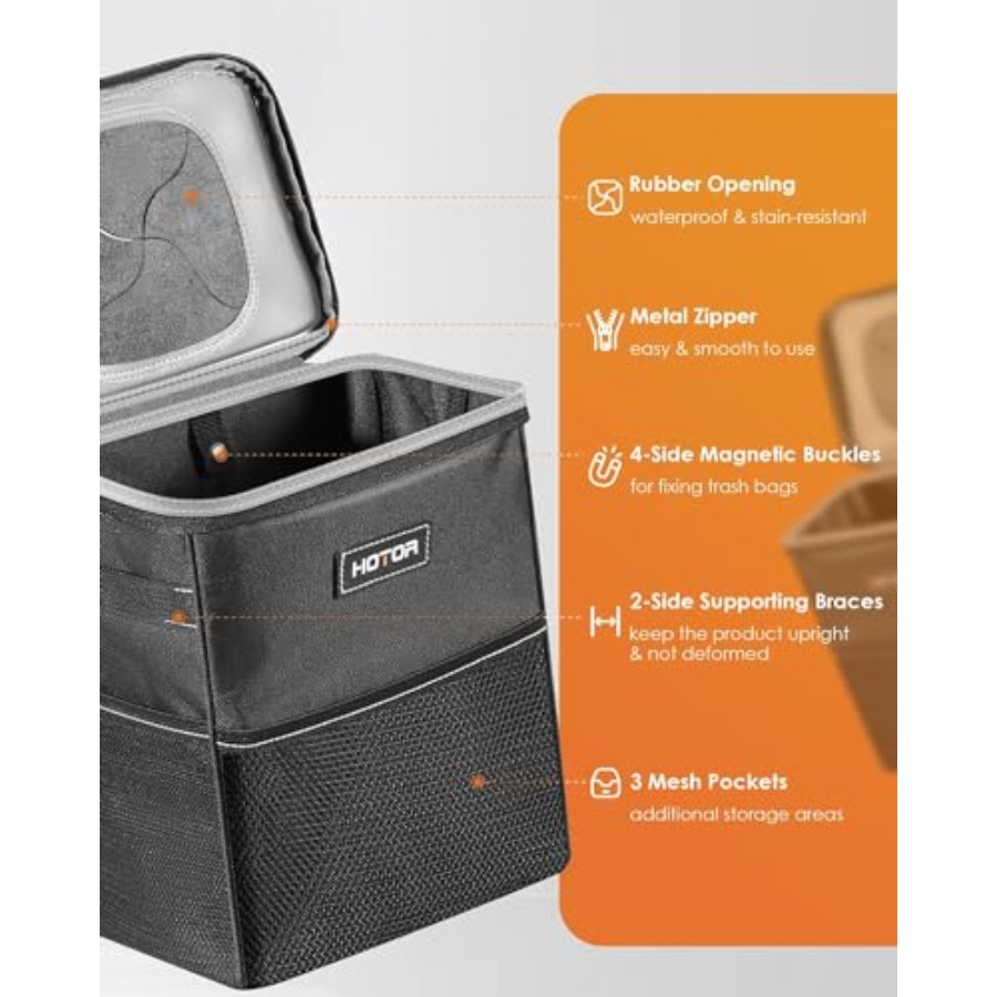 Lixeira para Carro com Tampa e - Waterproof Car Trash Can With Lid avaliação e preço