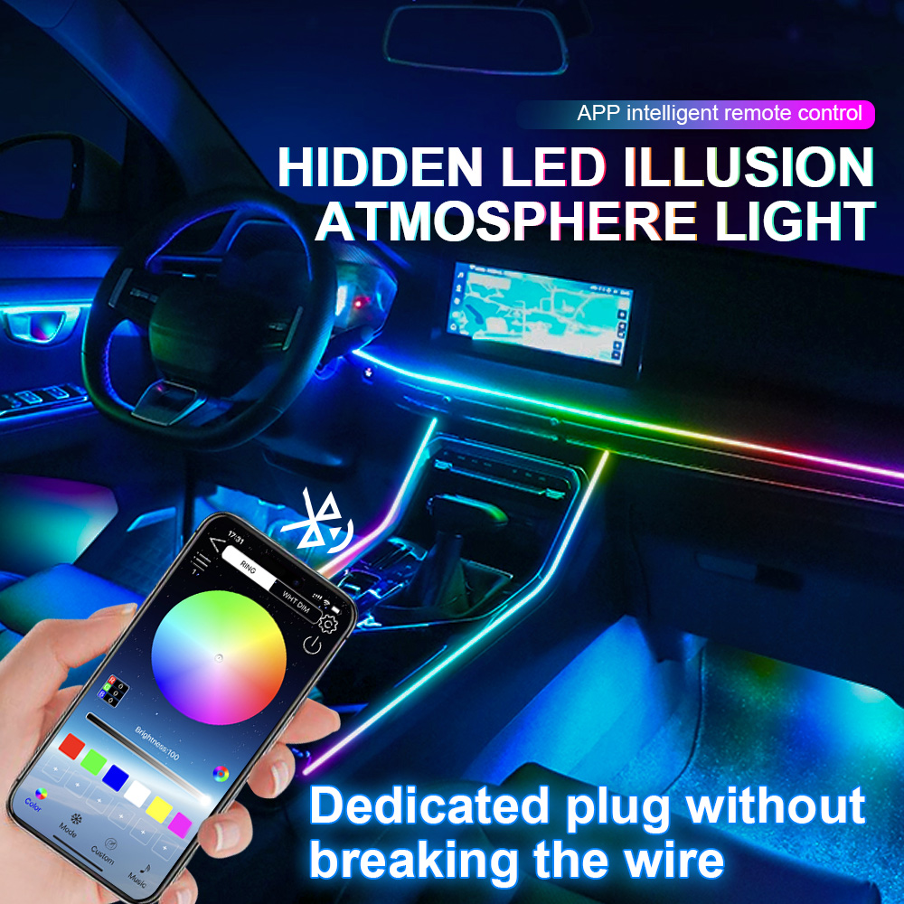 Luz Ambiente para Carro 6/10/1 - Led Ambient Interior Car Lights App Control avaliação e preço