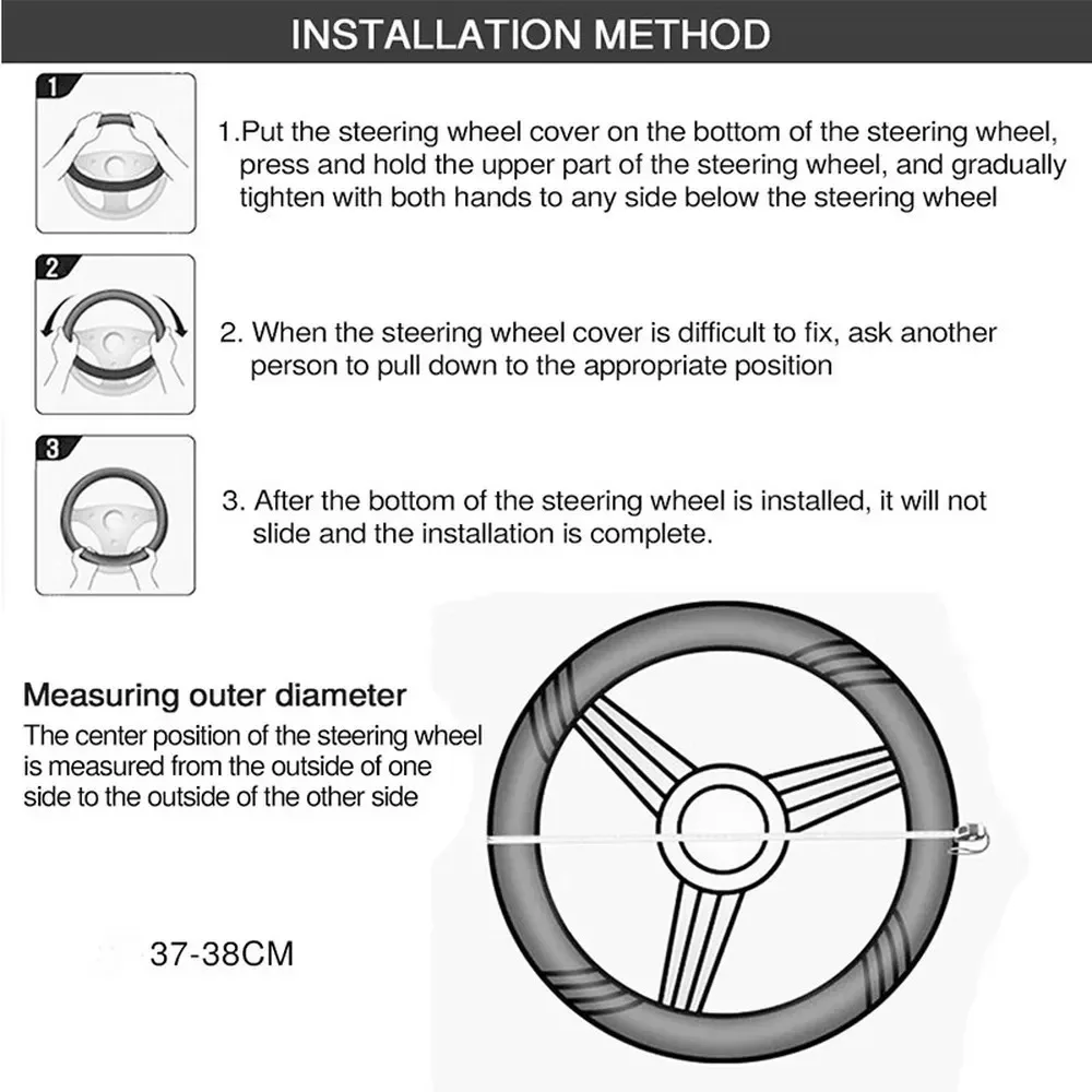 Capa para volante de carro, 37 - Car Steering Wheel Cover Anti Slip Breathable avaliação e preço