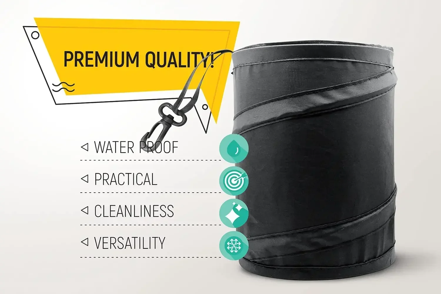 Lixeira para carro, contentor  - Waterproof Car Trash Can With Lid avaliação e preço