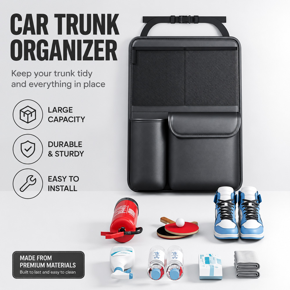 1 unidade de organizador para  - Car Trunk Organizer Foldable Storage Box avaliação e preço